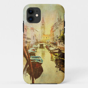 A View Of The Canal With Boats And Buildings iPhone 11 Case