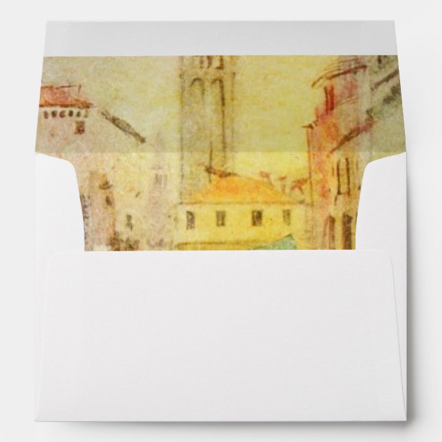 A View Of The Canal With Boats And Buildings Envelope (Back (Bottom))