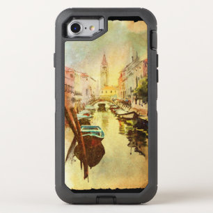 A View Of The Canal With Boats And Buildings OtterBox Defender iPhone SE/8/7 Case