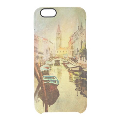 A View Of The Canal With Boats And Buildings Clear iPhone 66S Case