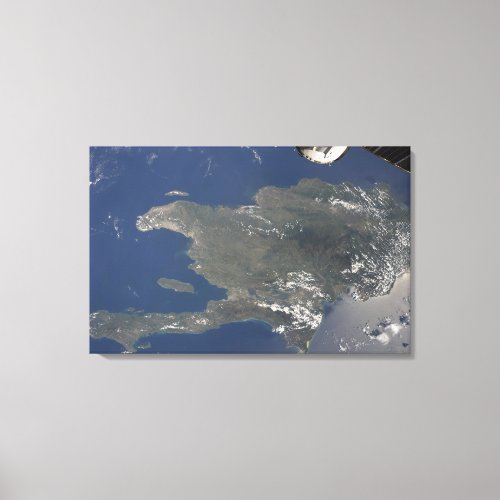 A view of the Caribbean island of Hispaniola Canvas Print