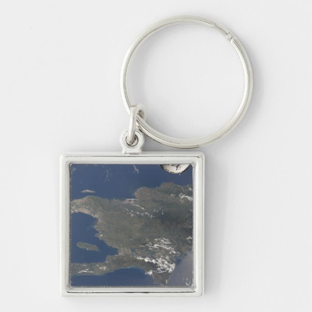 A view of the Caribbean island of Hispaniola Keychain (Front)