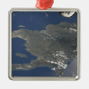 A view of the Caribbean island of Hispaniola Metal Ornament