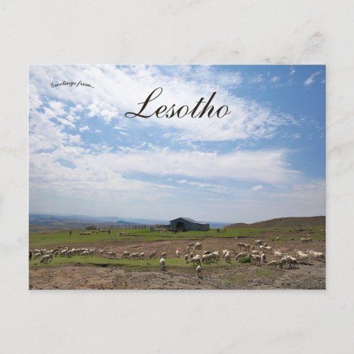 A View of the Countryside in Lesotho Postcard