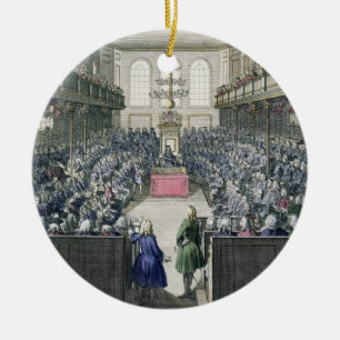 A View of the House of Commons, engraved by B. Col Ceramic Ornament