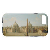 A View of the Piazza del Popolo (oil on canvas) Case-Mate iPhone Case (Back (Horizontal))