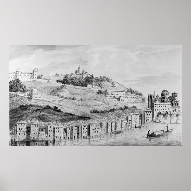 A view of the port of the city of Lyons Poster (Front)