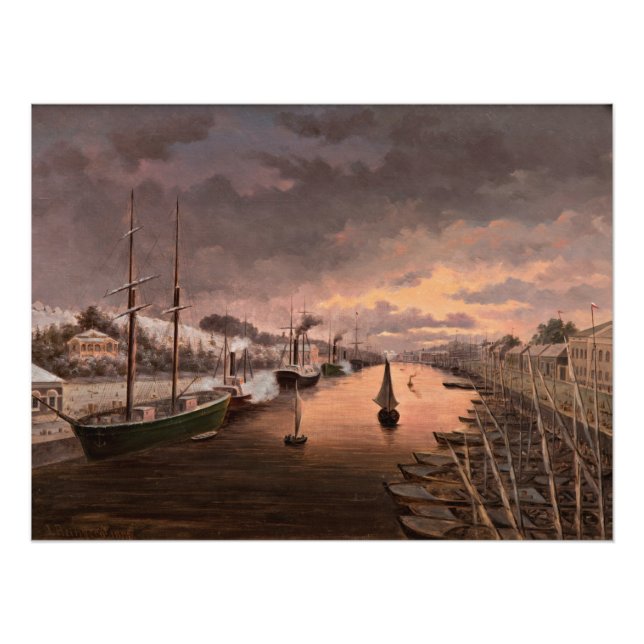 A View of the River Aura in Turku Poster (Front)