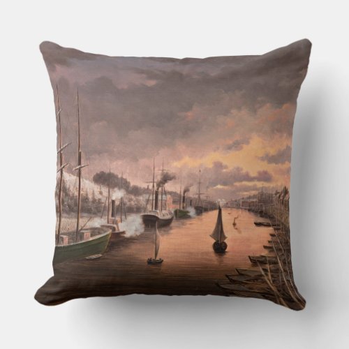 A View of the River Aura in Turku  Throw Pillow