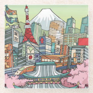 A View of Tokyo Glass Coaster