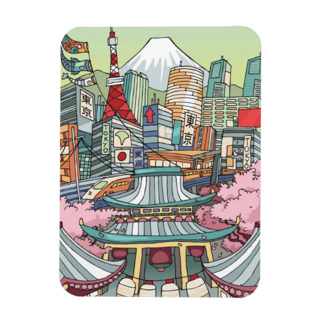 A View of Tokyo Magnet (Vertical)