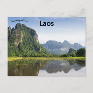 A View of Vang Vieng Laos Postcard