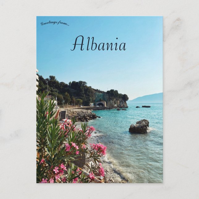 A View of Vlorë Albania Postcard (Front)