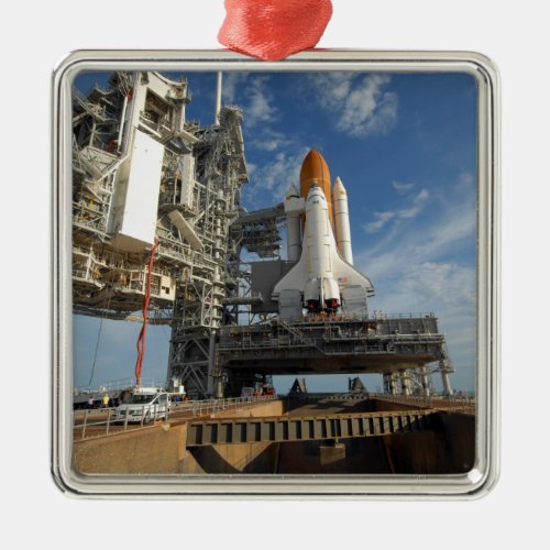 A view Space Shuttle Atlantis on Launch Pad 39A Metal Ornament