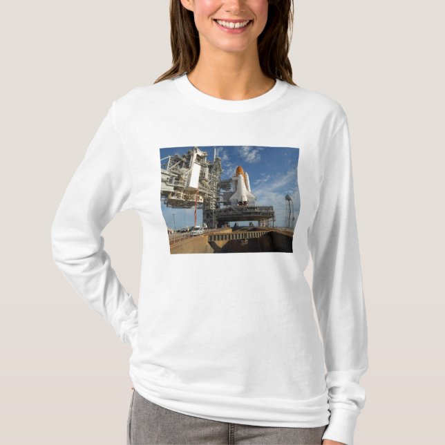 A view Space Shuttle Atlantis on Launch Pad 39A T-Shirt (Front)