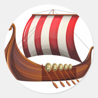 A viking's ship classic round sticker
