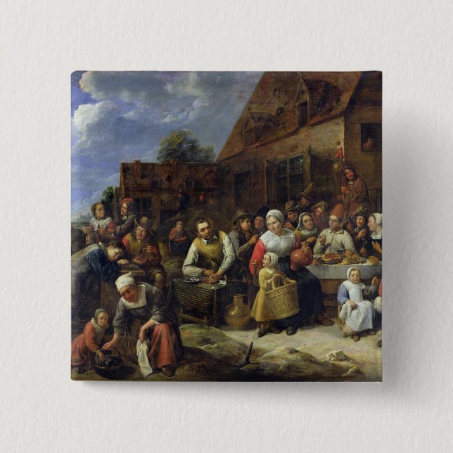 A Village Banquet Pinback Button (Front)