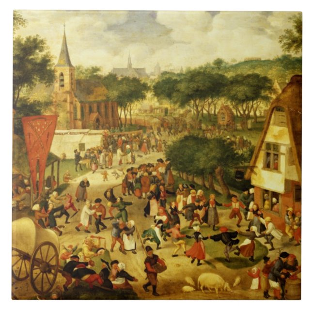 A Village Fair Ceramic Tile (Front)