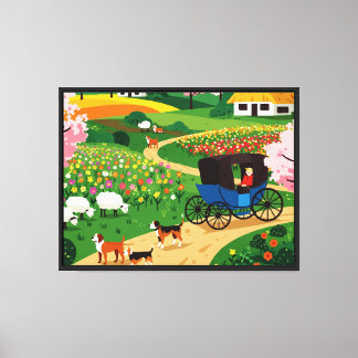 A village in the 19th century canvas print