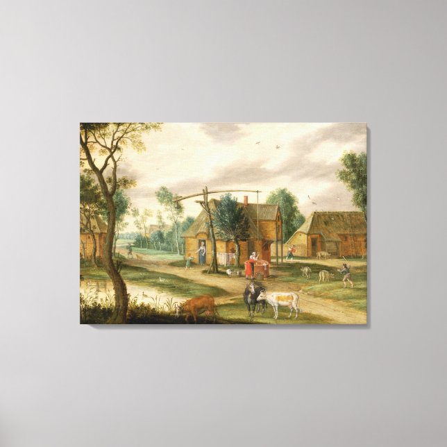 A village landscape canvas print (Front)