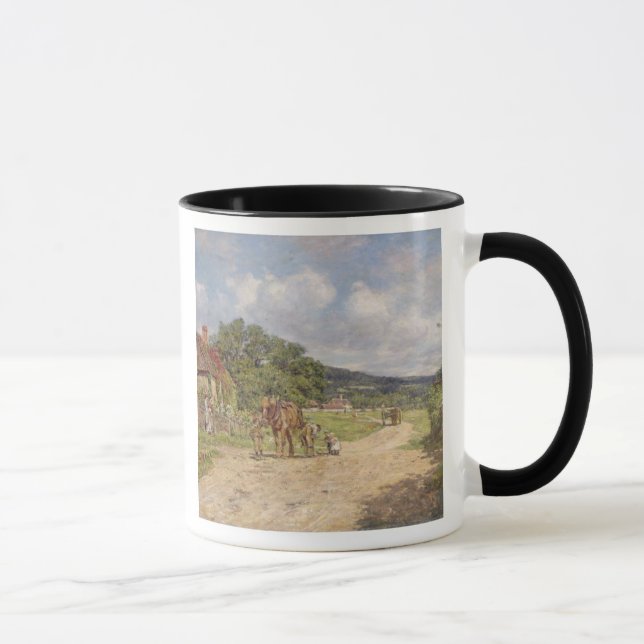 A Village Scene (oil on canvas) Mug (Right)