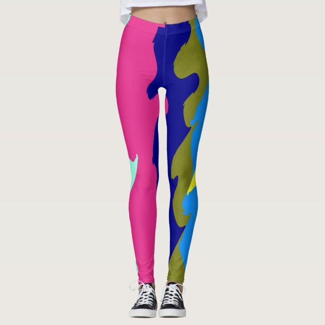 A vintage abstract "Ratti_Creative_Arts" Leggings (Front)