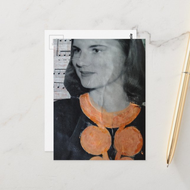 A Vintage Beauty Collage Postcard (Front/Back In Situ)