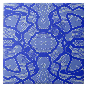 A vintage blue color classic pattern ceramic tile