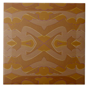A vintage brown color classic pattern  ceramic tile