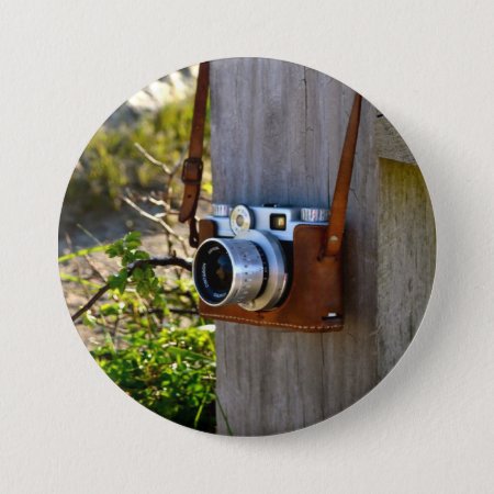 A Vintage Camera Pinback Button