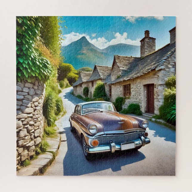 A vintage car jigsaw puzzle (Vertical)