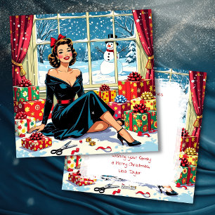 A Vintage Christmas Nostalgic Poem Personalized Holiday Card