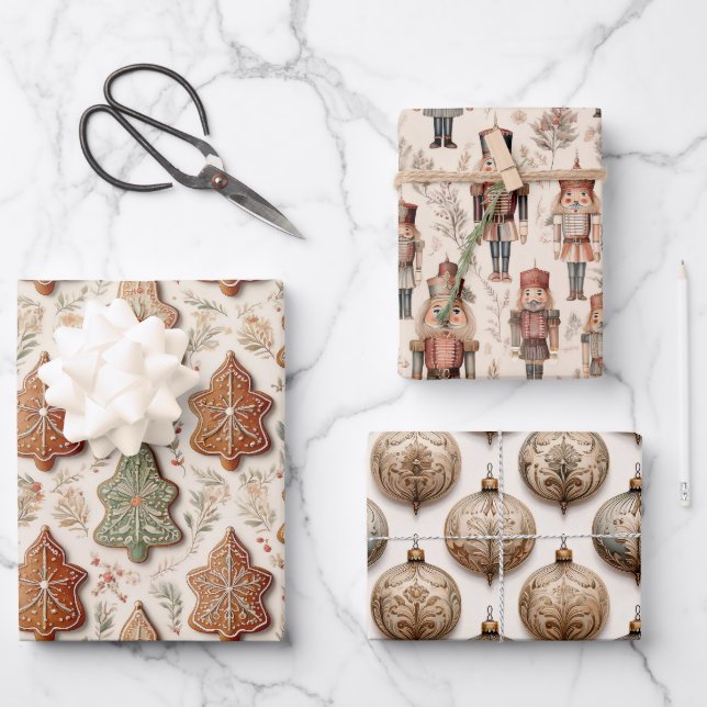 A Vintage Christmas Season  Wrapping Paper Sheets (Front)