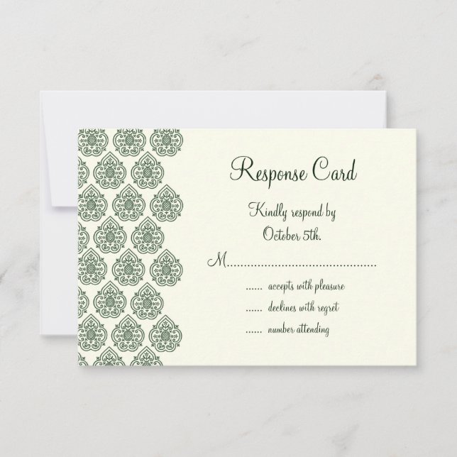 A Vintage Damask RSVP (green) (Front)