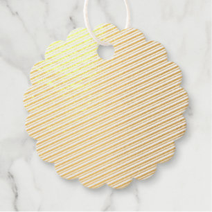 A vintage floral pattern with intricate brown desi foil favor tags