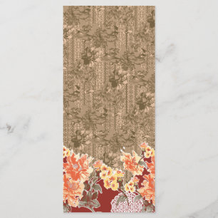 A vintage floral pattern with intricate brown desi menu