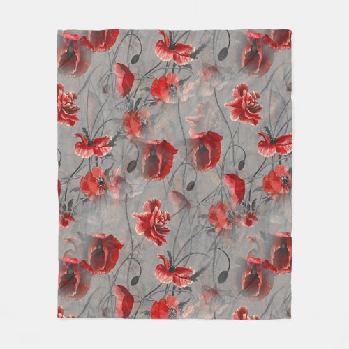 A Vintage Floral Reverie T_Shirt Fleece Blanket