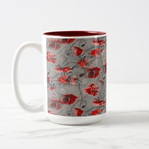 A Vintage Floral Reverie Two_Tone Coffee Mug