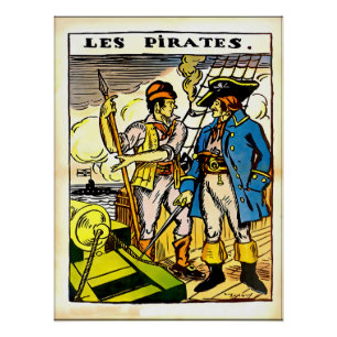 A Vintage French pirates illustration Poster