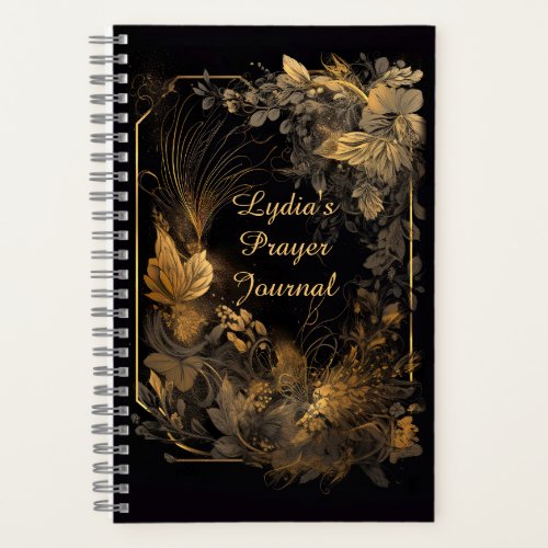 A Vintage Golden Floral Prayer Journal