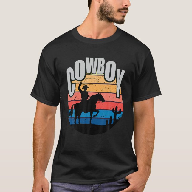 A Vintage Howdy Western Country Cowboys T-Shirt (Front)