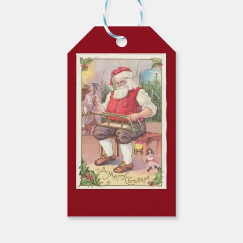 A Vintage Merry Christmas Santa Claus Gift Tags