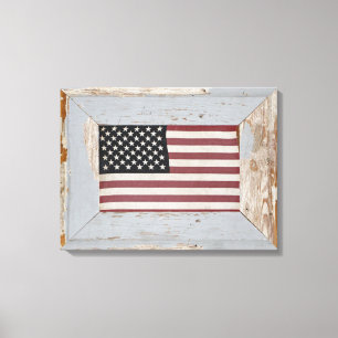 A Vintage Old Glory American Flag Framed Canvas Print