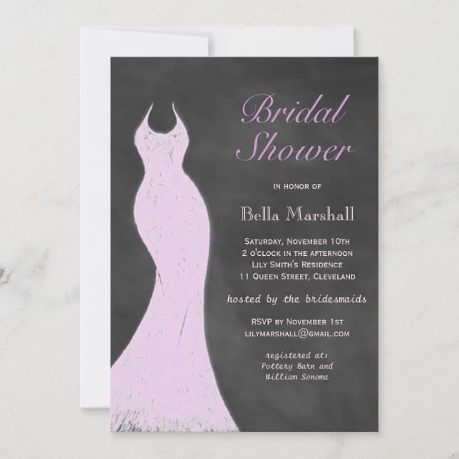 A Vintage Purple Bridal Shower Invitation (Front)