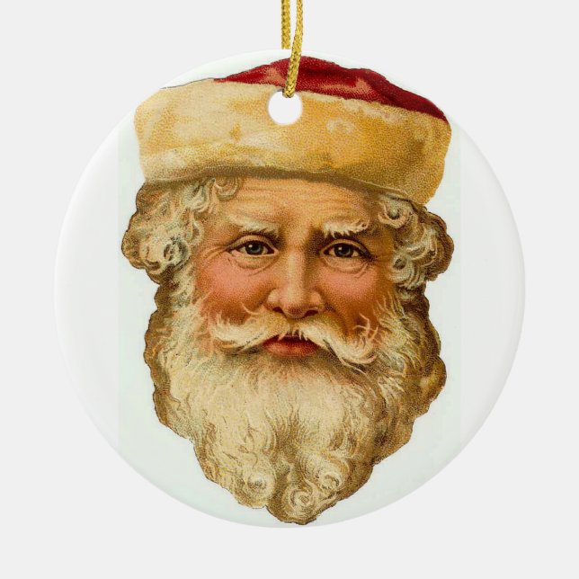 A Vintage Santa Ceramic Ornament (Front)