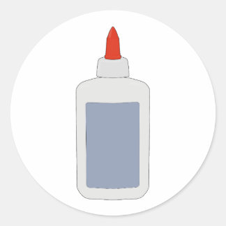 A vintage school glue from the 80s, 90s classic round sticker