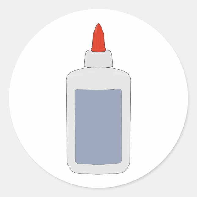 A vintage school glue from the 80s, 90s classic round sticker (Front)