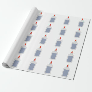 A vintage school glue from the 80s, 90s wrapping paper