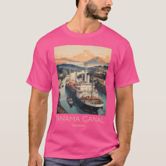 A Vintage Travel Illustration Of The Panama Canal T-Shirt