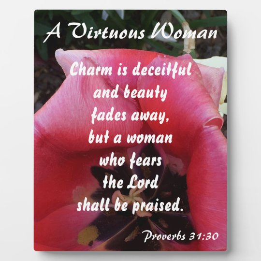 A Virtuous Woman Red Rose Plaque | Zazzle.com